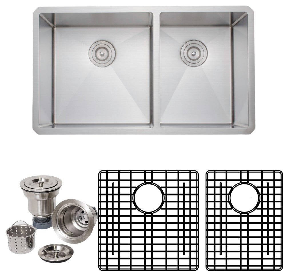 Wells Sinkware Handcrafted 16-gauge Bowl Stainless Steel Kitchen Sink Package