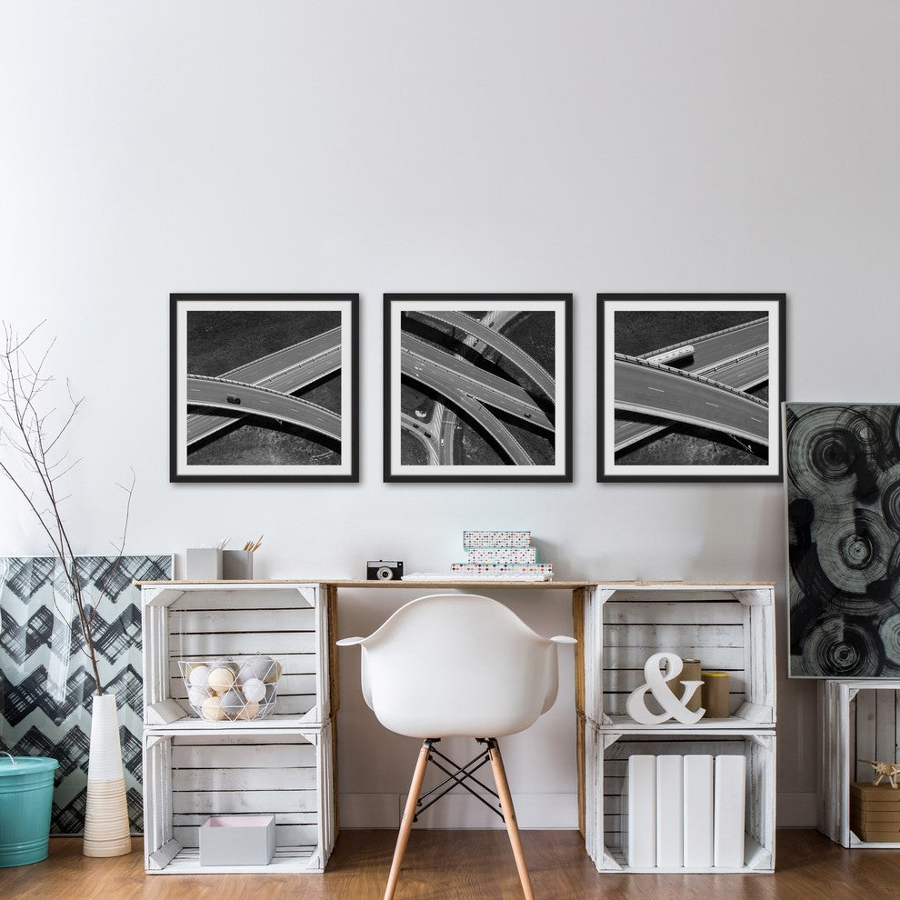 Highway Exchanges Triptych, 96x32