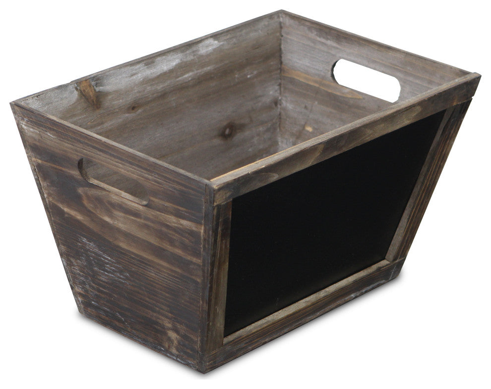 Wooden Chalkboard Storage Bin