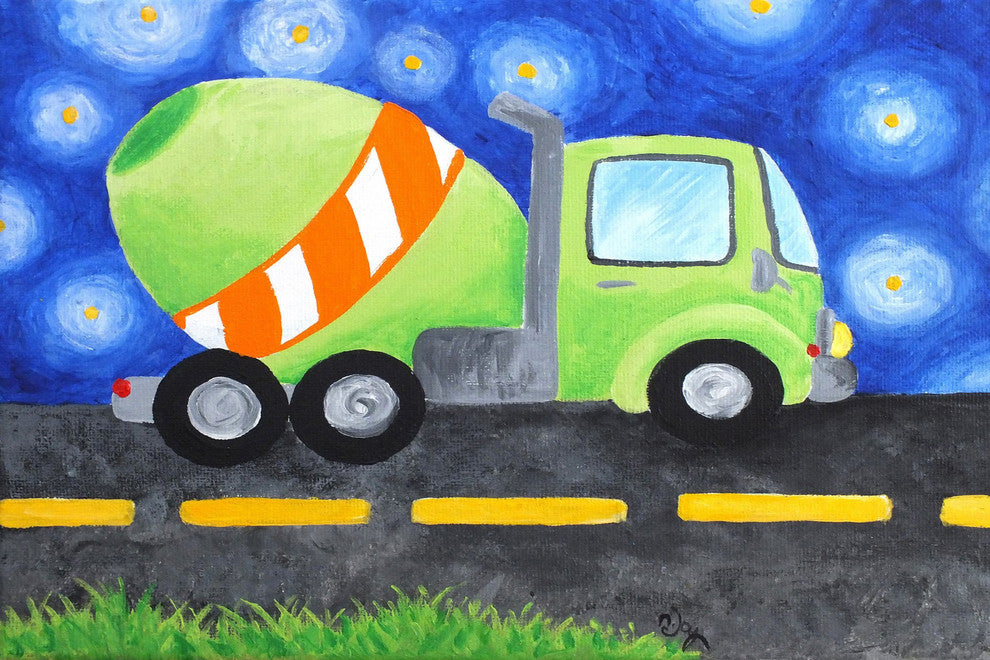 Marmont Hill, "Cement Mixer" by Nicola Joyner Painting on Wrapped Canvas, 45x30