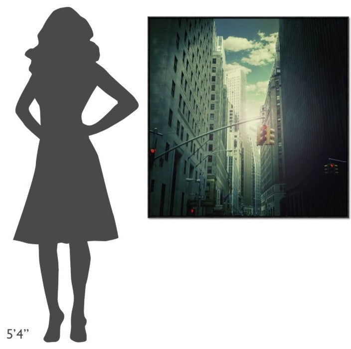 "Downtown" Framed Canvas Giclee by Ambra, 41x41"