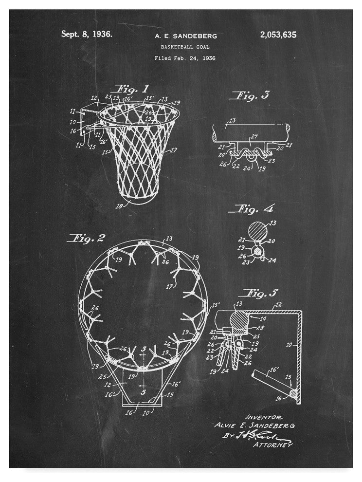 "Basketball Net" by Cole Borders, Canvas Art, 24"x18"