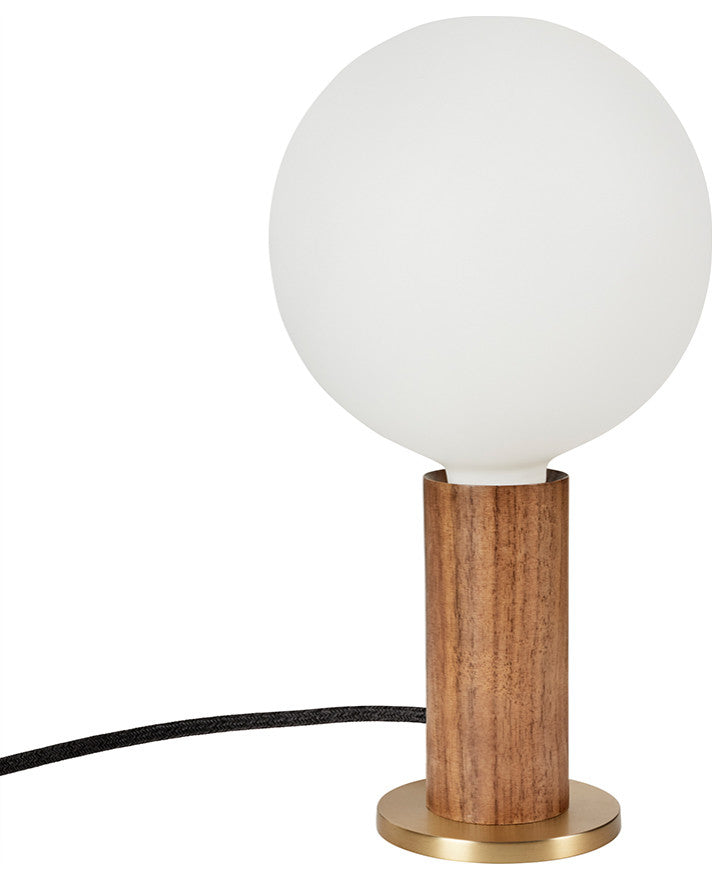 Walnut Knuckle Table Lamp With Sphere IV