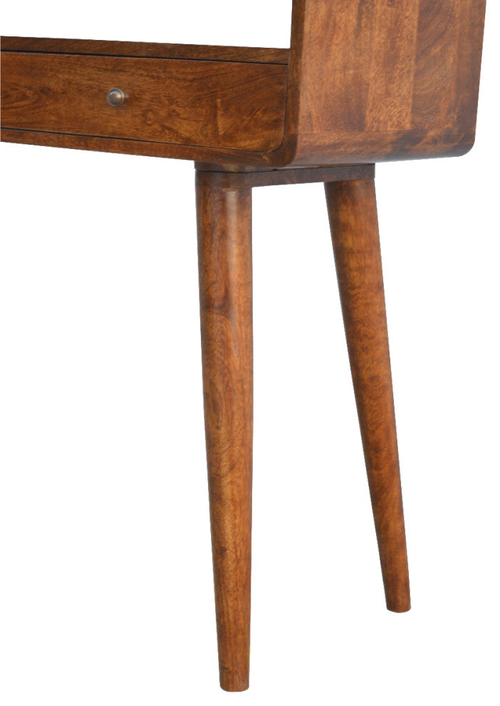 Curved Chestnut Console Table