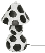 Lerici Black and White Papier Mache Table Lamp