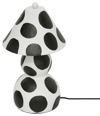 Lerici Black and White Papier Mache Table Lamp