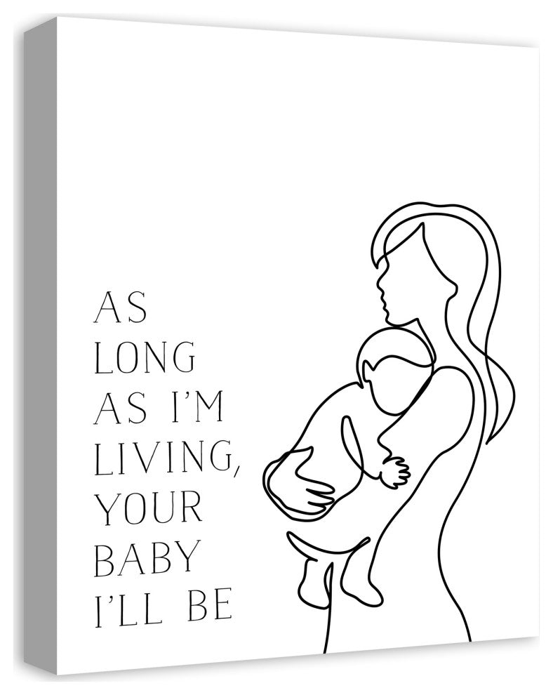 My Baby You'll Be Outline 16x20 Canvas Wall Art