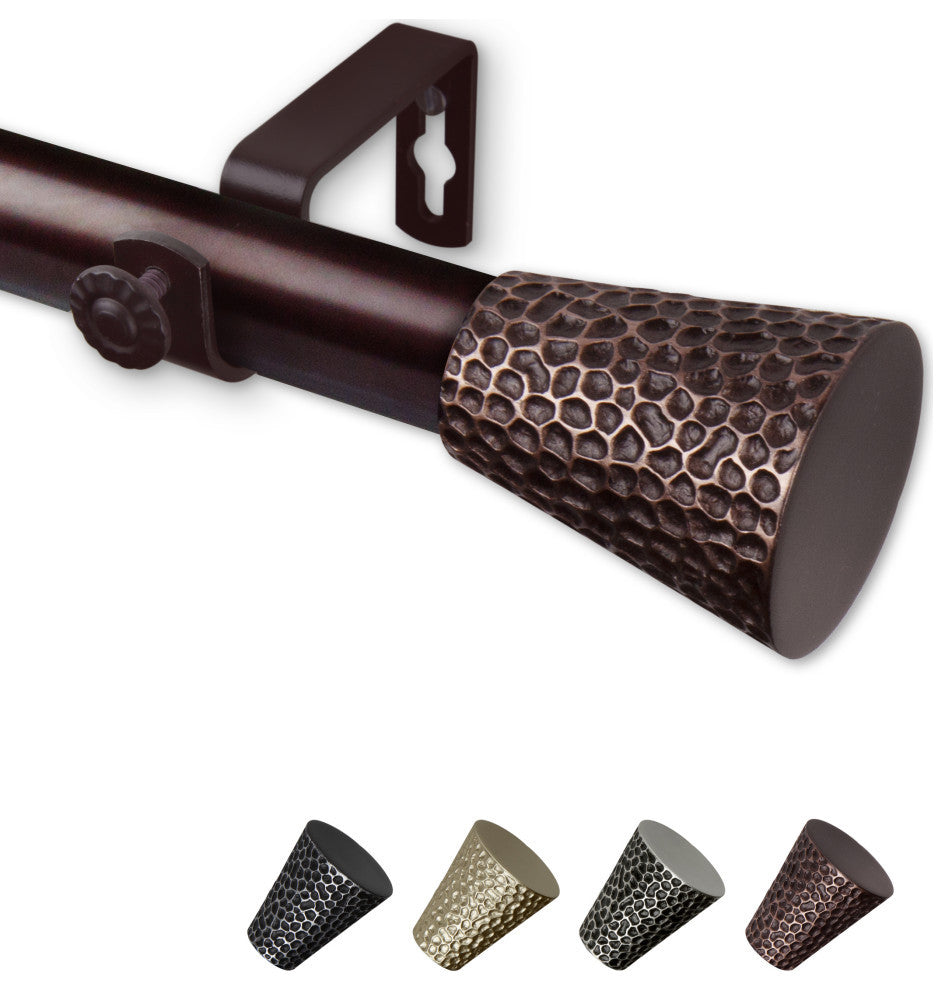 Maira 1" Curtain Rod, Bronze, 28-48"