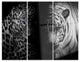 "Leopard and Tiger in Black" Digital Metal Wall Art, 3 Panels, 36"x28"