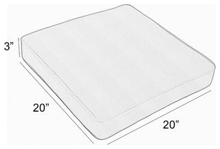 Sorra Home Sunbrella Outdoor Corded Chair Cushion 20"Wx20"Dx3"H