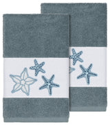 Lydia 2-Piece Embellished Hand Towel Set, Teal