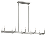 Kichler Erzo 50" 10 Light Linear Chandelier, Satin Nickel, 52614SN