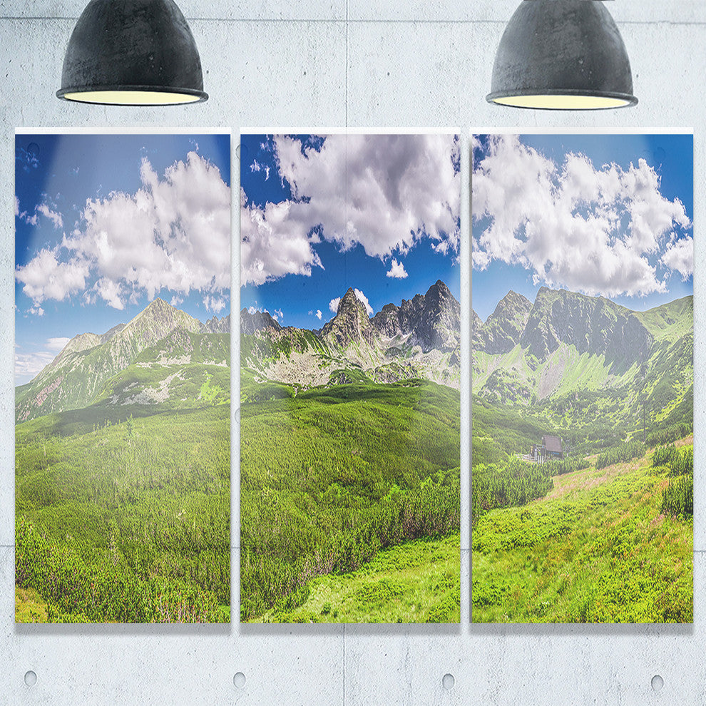 "Green Tatras Mountains Panorama" Metal Wall Art, 3 Panels, 36"x28"