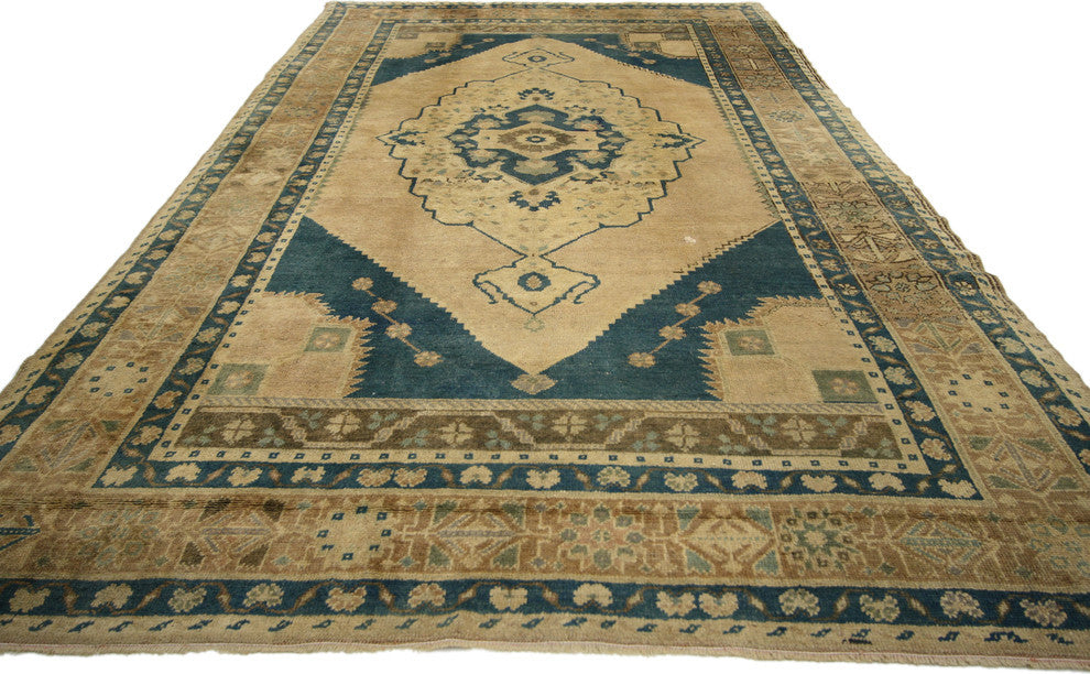 Vintage Turkish Oushak Rug, 05'06 X 09'10