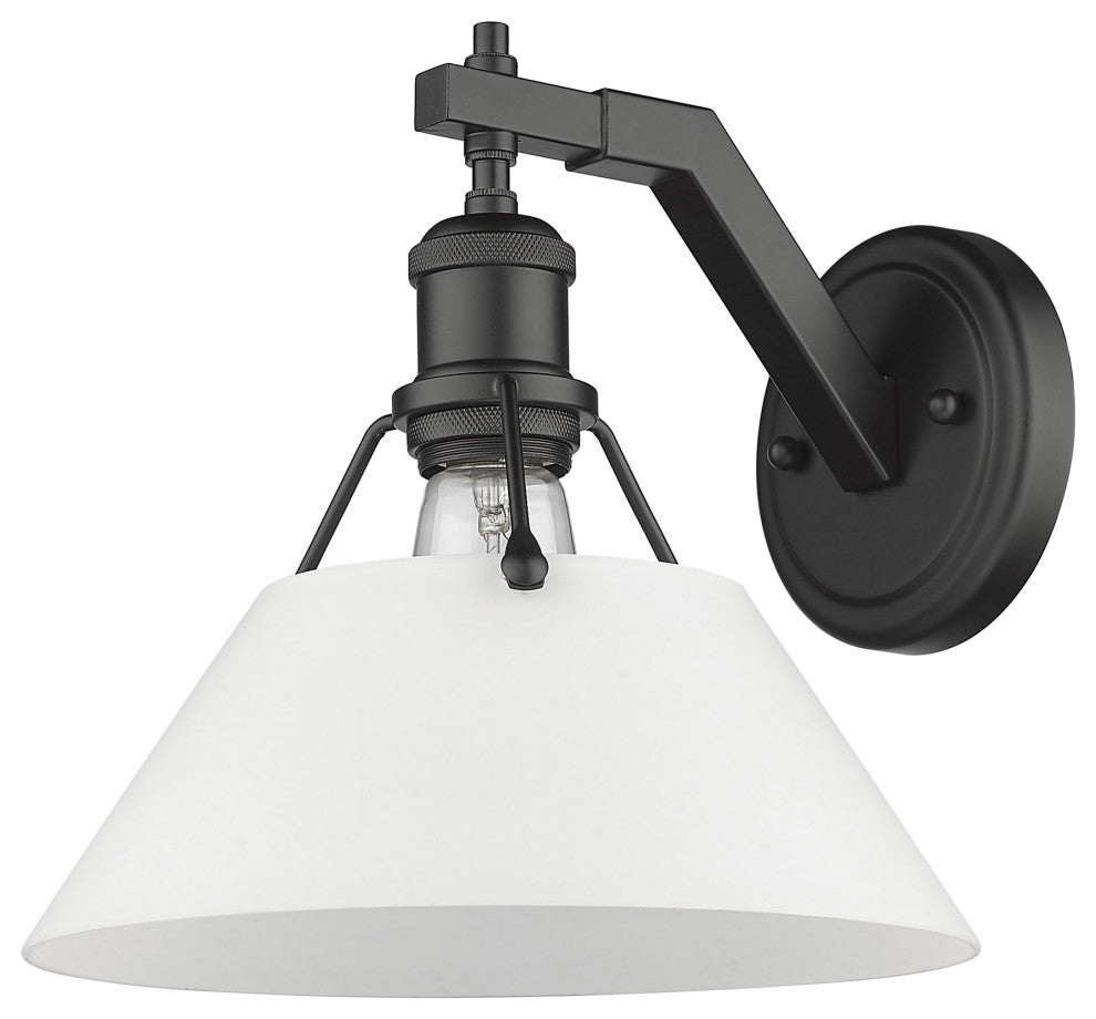 Golden Lighting 3306-1W OP Orwell 10" Tall Bathroom Sconce - Matte Black