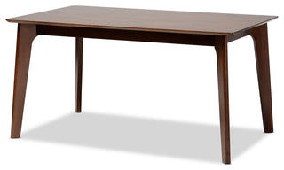 Helene Modern Warm Grey Fabric and Dark Brown Finished Wood 6-Piece Dining Set