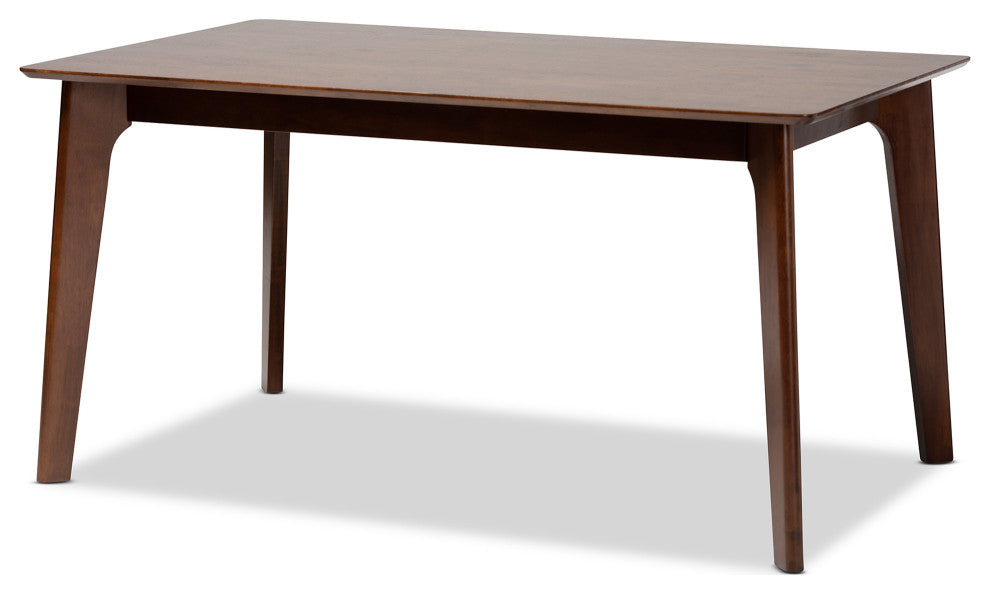 Helene Modern Warm Grey Fabric and Dark Brown Finished Wood 6-Piece Dining Set