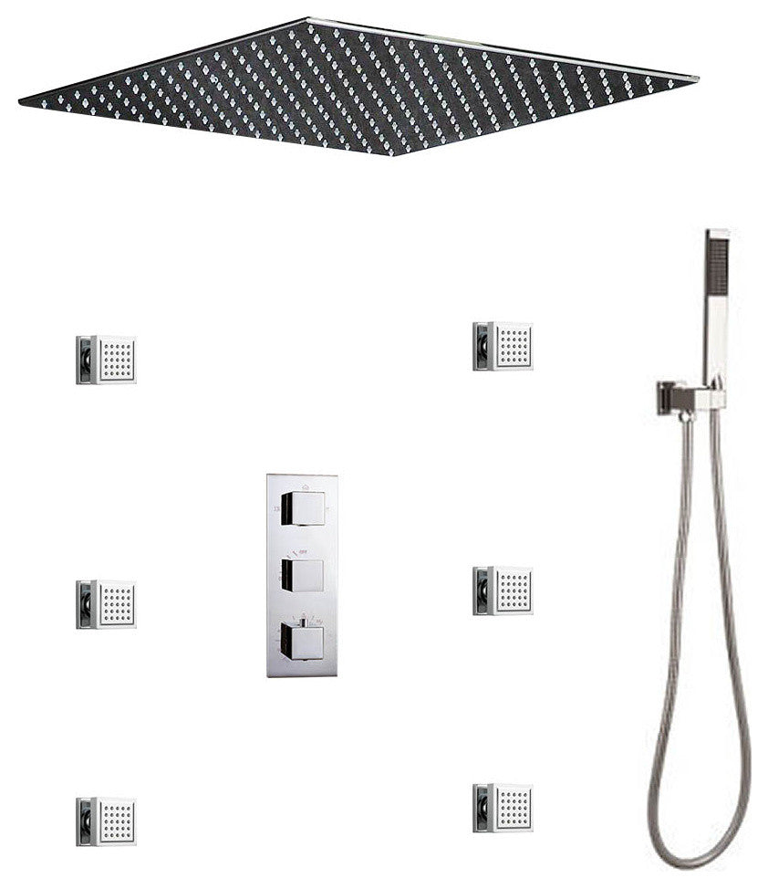 Fontana 2 Functions Rain and Mist Shower Head Set With Shower Body Sprays