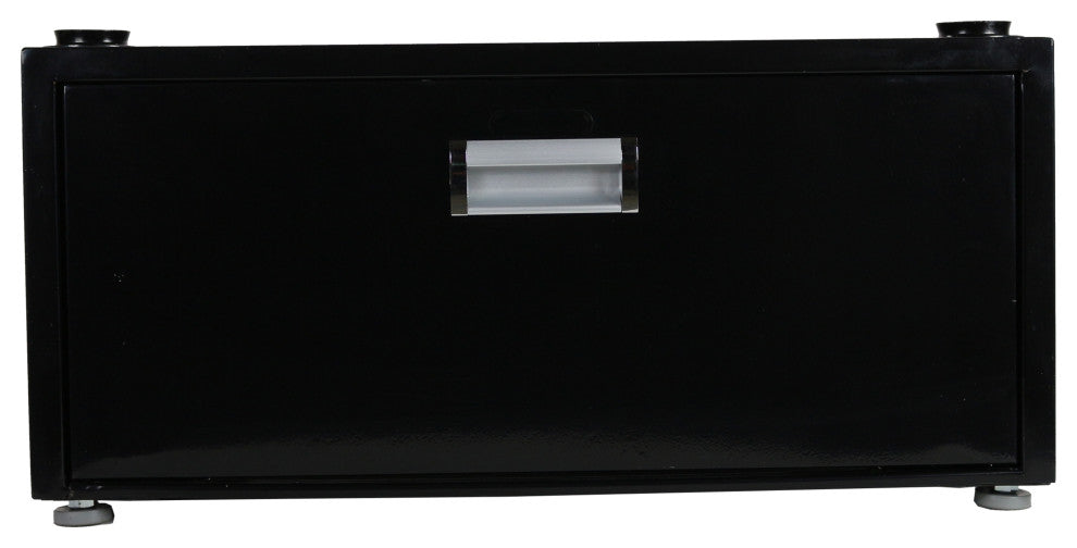 Equator Laundry Pedestal with Drawer in White/Black, Black
