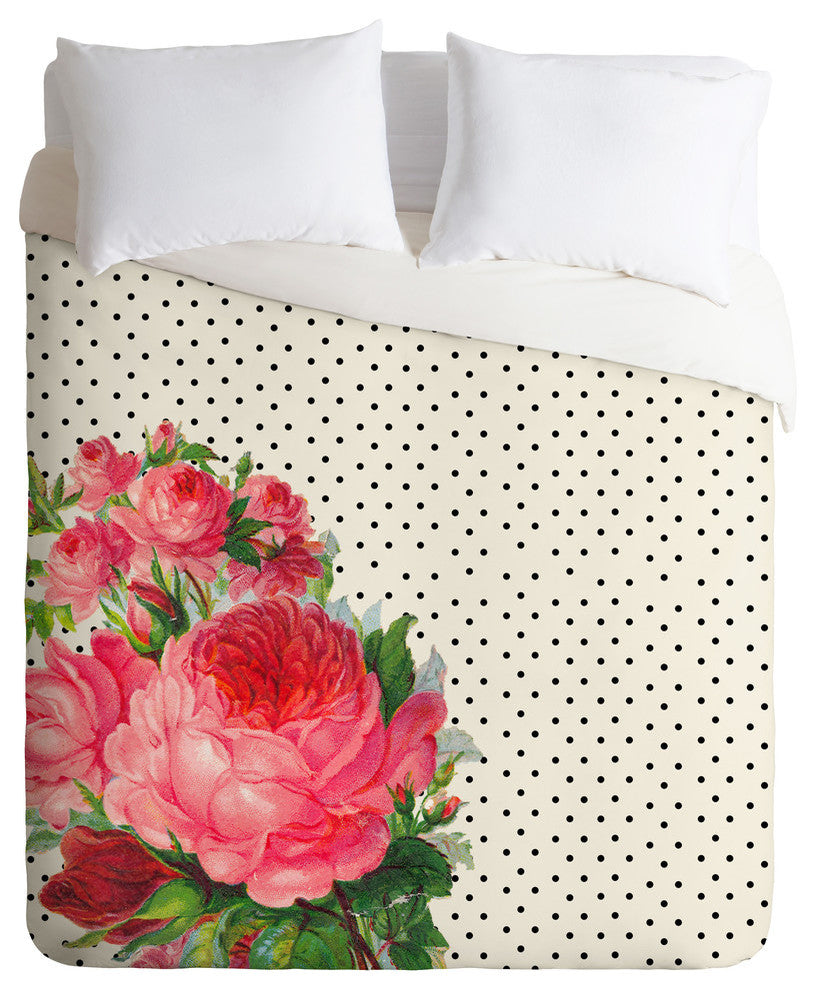 Deny Designs Allyson Johnson Floral Polka Dots Duvet Cover - Lightweight
