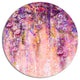 Pink And Violet Flowers Watercolor, Floral Disc Metal Wall Art, 23"