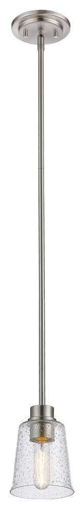 Zlite 464MP-BN 1-Light Mini Pendant, Clear Seedy