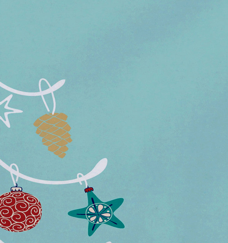 Pinecone Tree Decorative Holiday Geometric Print Placemat, Set of 4, Aqua