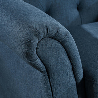 GDF Studio Nowell Contemporary Fabric Tufted Chair, Dark Blue