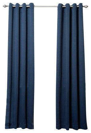 Back Tab Thermal Insulated Blackout Curtains, Pair, Navy, 126"