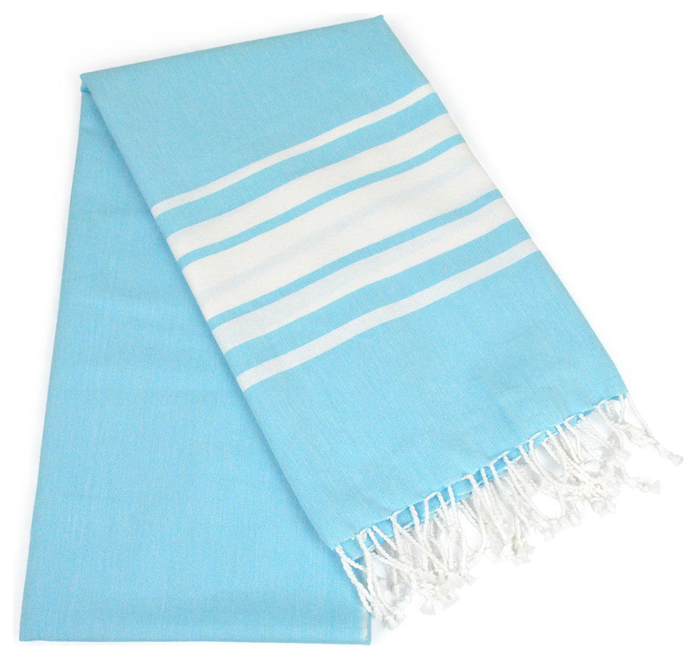 Aqua Variagated Stripe Fouta Towel