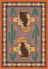 Howl at the Moon Rug, Coral, 4'x5', Rectangle