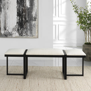 Uttermost Triple Cloud Modern Upholstered bench
