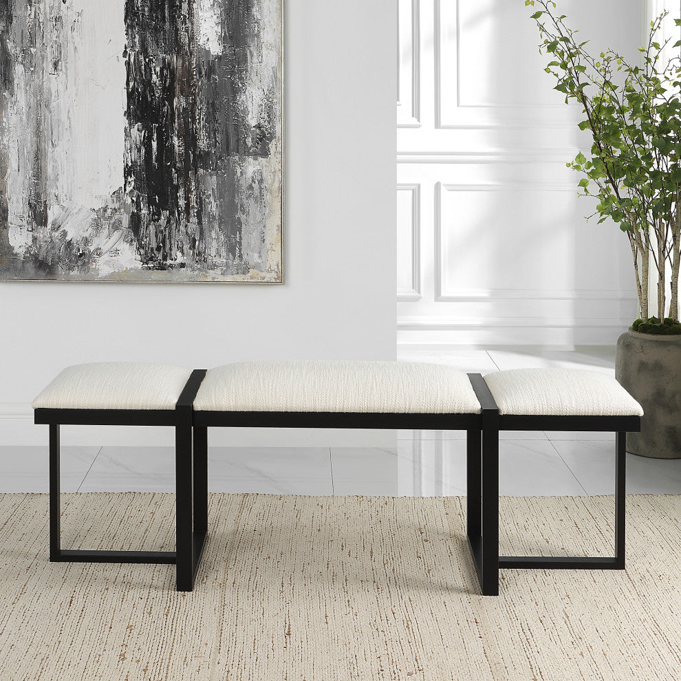 Uttermost Triple Cloud Modern Upholstered bench