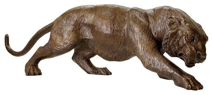 Prowling Tiger Bronze Statue