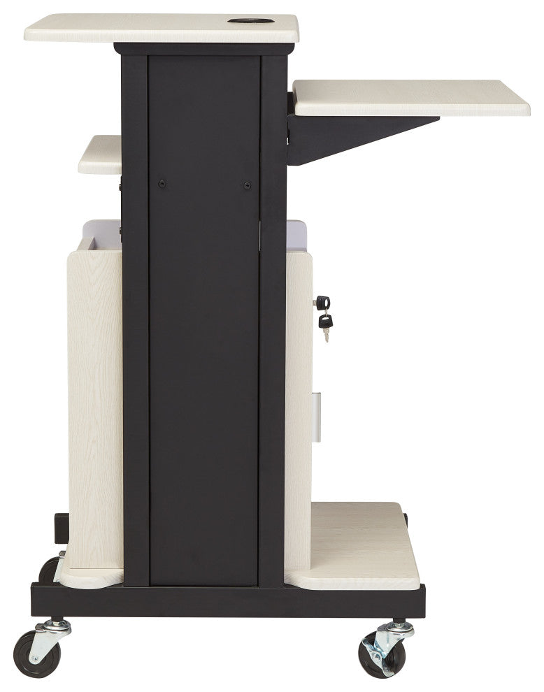 Oklahoma Sound PRC Series Metal Premium Plus Presentation Cart in Ivory/Black