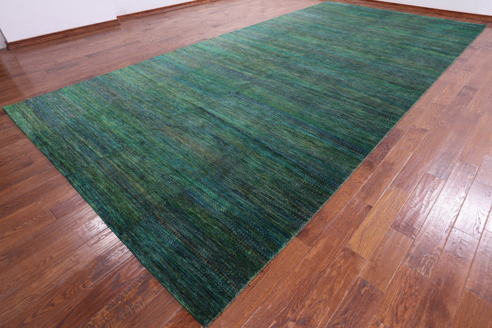 Wool and Silk Handmade Super Savannah Gabbeh Rug 8' 11" X 18' 8" Q6873
