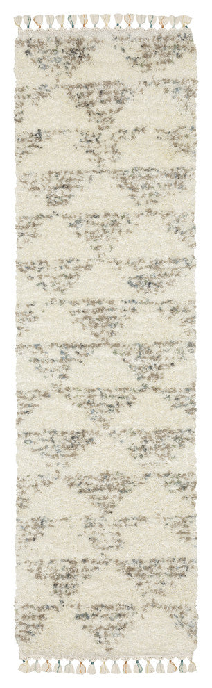 Aurora Geometric Ivory/Multi Indoor Area Rug, Ivory, 2'3" x 7'6"