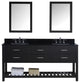 Virtu Caroline Estate 72" Double Bathroom Vanity, Espresso, Faucet and Mirrors