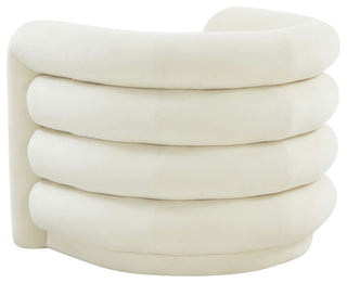 TOV Furniture Curves Cream Velvet Lounge Chair