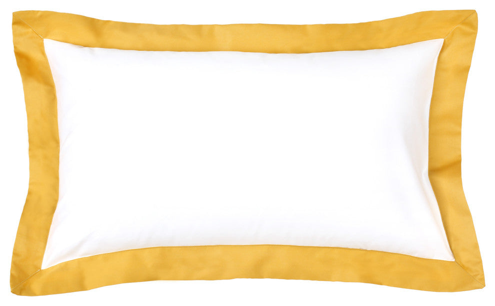 Mustard Flange Accent Pillow Cover, 12"x20"