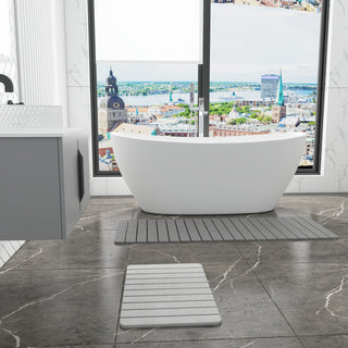 Diatomite Quick-Dry Stone Bath Mat Set, Gray, X-Large/Medium Mats