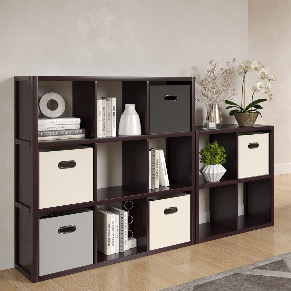 Solid Wood 9 Cube Storage Organizer, Espresso