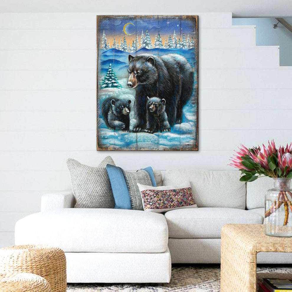 Black Bears Wooden Block, 36"x24"