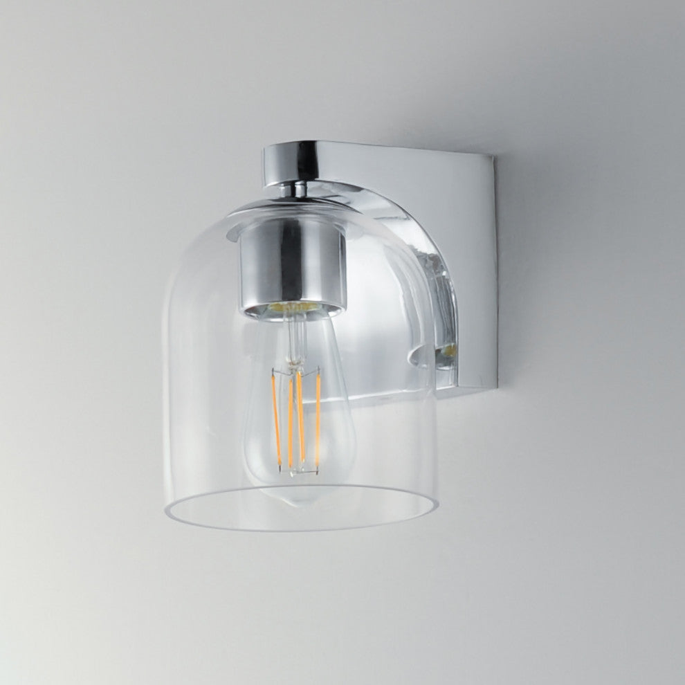 Maxim 21231CL Scoop 7" Tall Bathroom Sconce - Polished Chrome