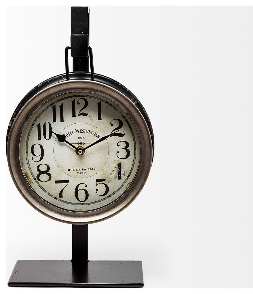 Taxz Metallic Brown Metal Hanging Table Clock