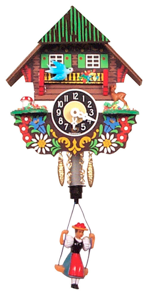 Engstler Key Wound Clock- Girl Swinging- Mini Size