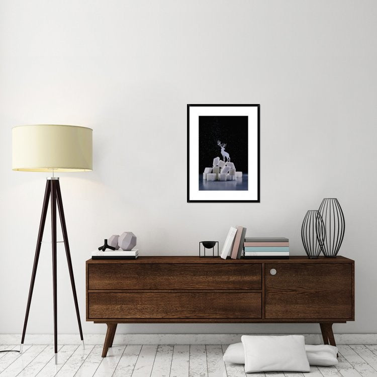 "Reindeer (Powdered Sugar)" Framed Digital Print by Dina Belenko, 24x32"