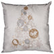Ornament Tree Square Christmas Pillow, Off White, 18"x18"