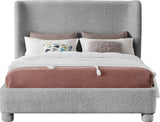 Penny Bed, Gray, Queen, Boucle Fabric