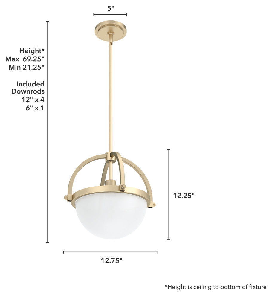 Wedgefield Alturas Gold 1 Light Pendant Ceiling Light Fixture